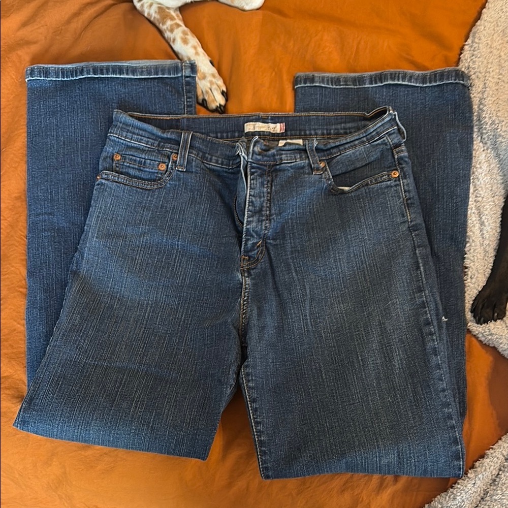 Levi's Blue Skimming bootcut maternity jeans